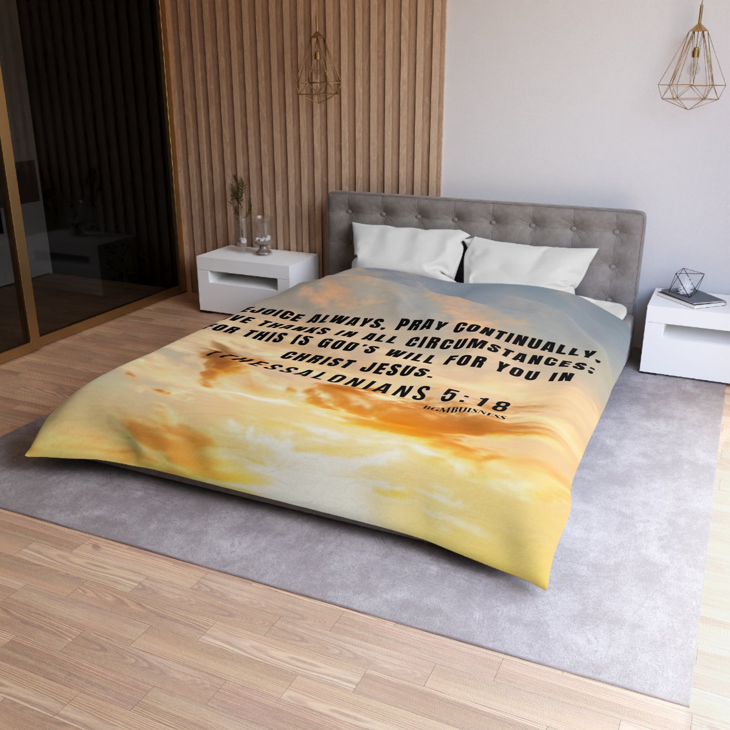 1THESSALONIANS 5:18 Microfiber Duvet Cover