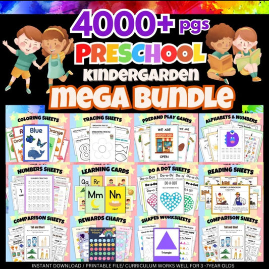 Preschool/Kindergarten MEGA Learning Bundle (4000+ Pages )
