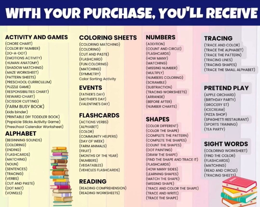 Preschool/Kindergarten MEGA Learning Bundle (4000+ Pages )